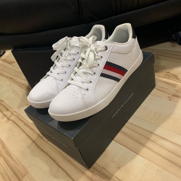 Tommy Hilfiger Other - Tommy Hilfiger Men White Striped Shoes Size 11